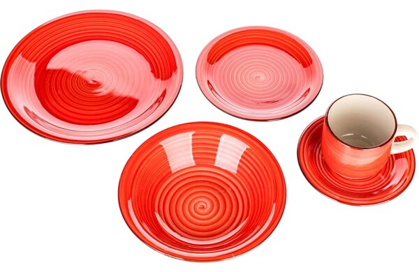 Banquet 30-dielna jedálenská súprava Spiral ​Red
