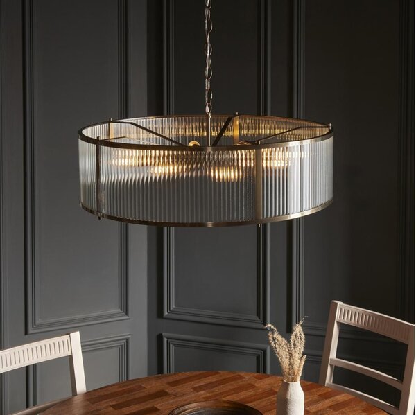 Endon 119455 - Luster na reťazi RIDGETON 8xE14/7W/230V mosadz