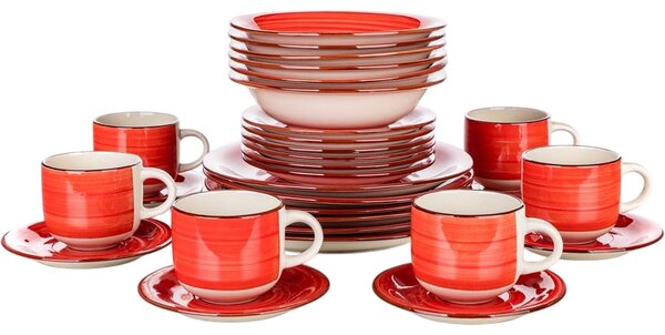 Banquet 30-dielna jedálenská súprava Spiral ​Red