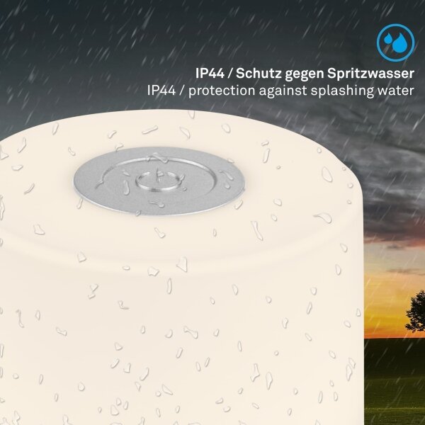 Briloner -LED stmievateľná nabíjateľná dotyková vonkajšia stolná lampa LED/2W/5V 2700K IP44 matný chróm