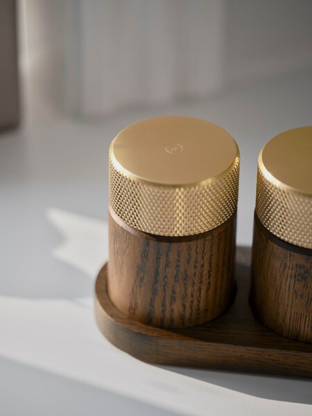 Mlynček na soľ a korenie Sina Dark Oak / Brass