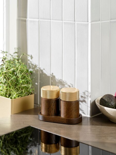 Mlynček na soľ a korenie Sina Dark Oak / Brass