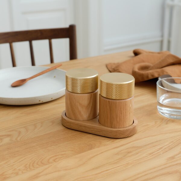 Mlynček na soľ a korenie Sina Oak / Brass