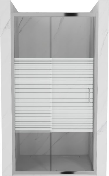 Mexen Apia sprchové dvere posuvné 90 cm, pásy, chróm - 845-090-000-01-20