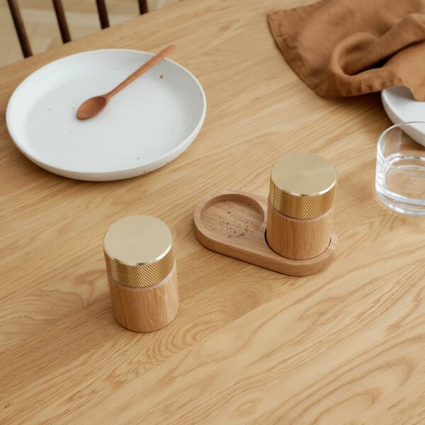 Mlynček na soľ a korenie Sina Oak / Brass