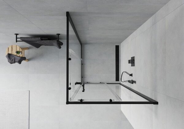 Mexen Rio štvorcový sprchový kút 90 x 90 cm, transparentný, čierny - 860-090-090-70-00