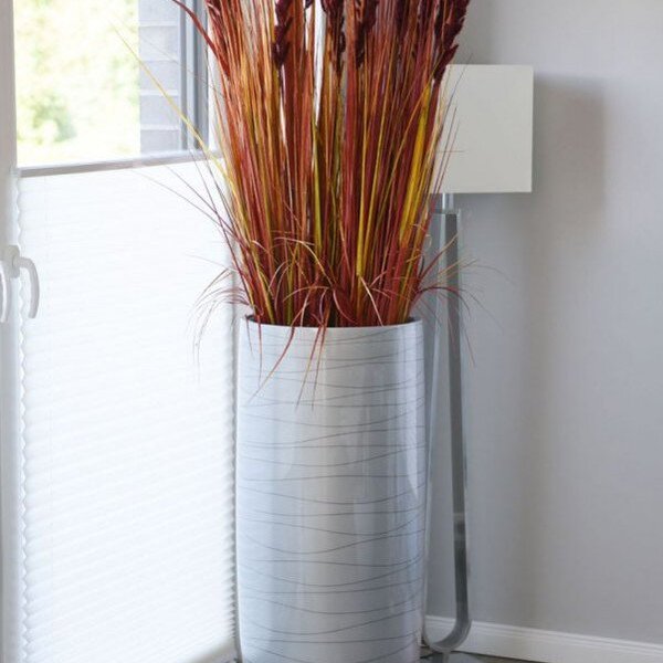 Luxusný kvetináč ASCONIA 95, sklolaminát, výška 95 cm, strieborný lesk