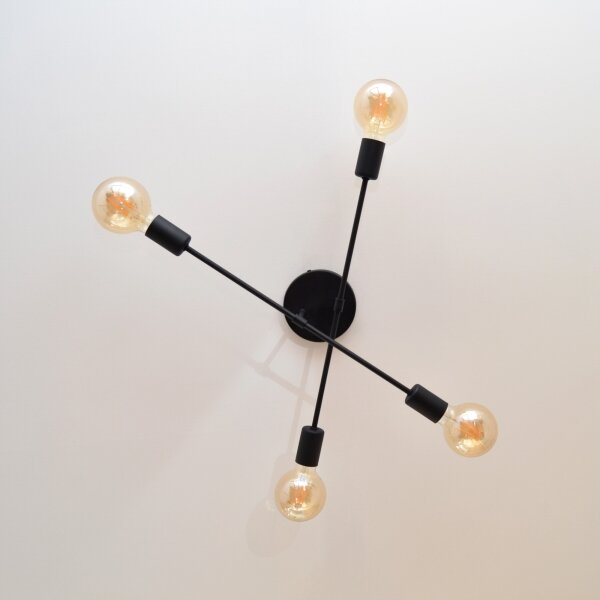 LED Prisadený luster CAMBRIDGE 4xE27/8W/230V čierna