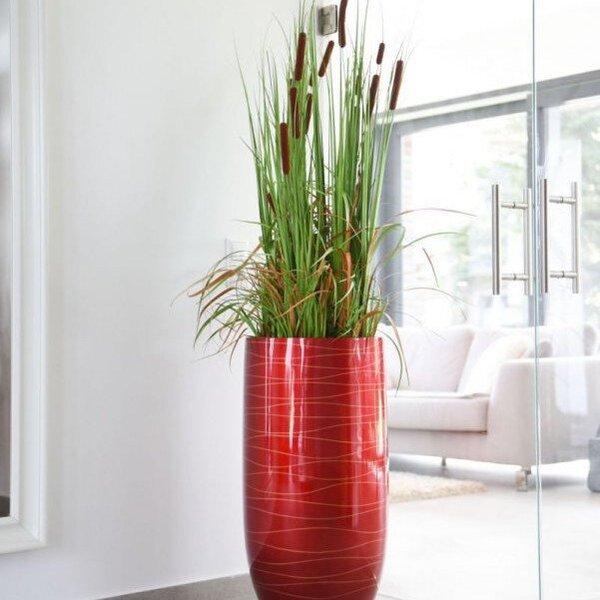 Luxusný kvetináč ASCONIA 80, sklolaminát, výška 80 cm, červeno-zlatý lesk