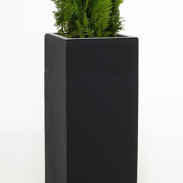 Samozavlažovací kvetináč BLOCK, výška 100 cm, sklolaminát, antracit