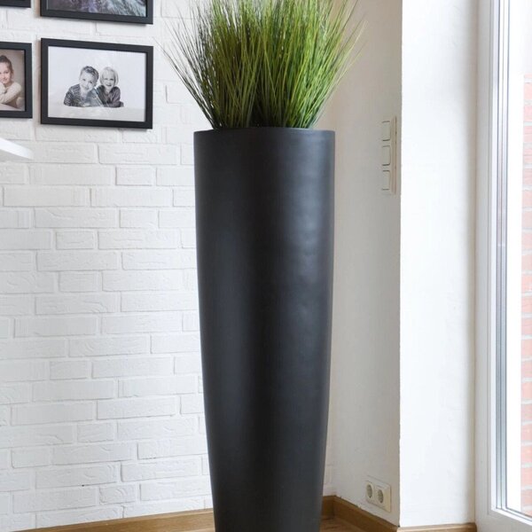 Kvetináč PILA 120, sklolaminát, výška 120 cm, čierná