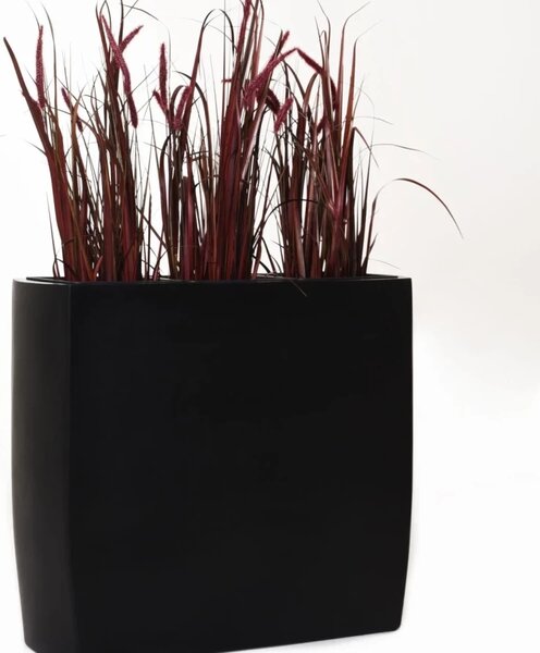 Deliaci kvetináč INCURVO 88, sklolaminát, šírka 88 cm, čierna