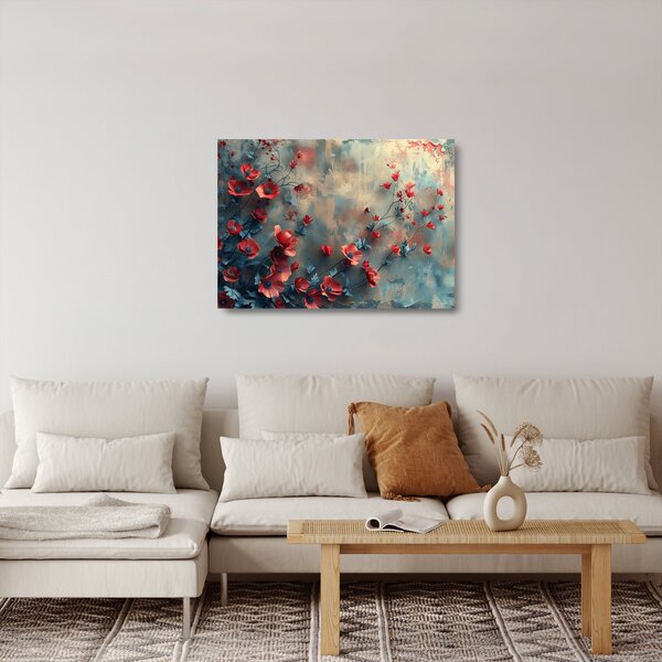 Sklenený obraz - Vlčie maky (70x50 cm)