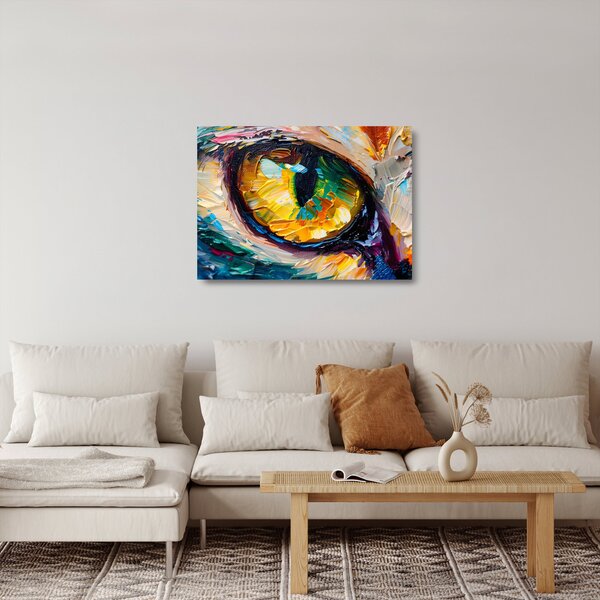 Sklenený obraz - Maľba mačacieho oka (70x50 cm)