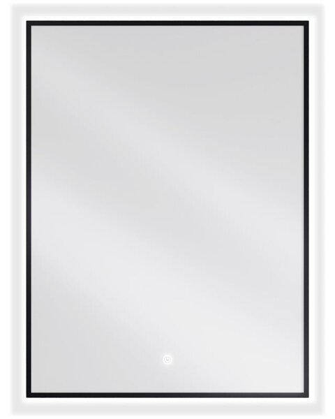 Mexen Erma kúpeľňové zrkadlo osvetlené 60 x 80 cm, LED 6000K, proti zahmlievaniu, čierny rám - 9814-060-080-611-70
