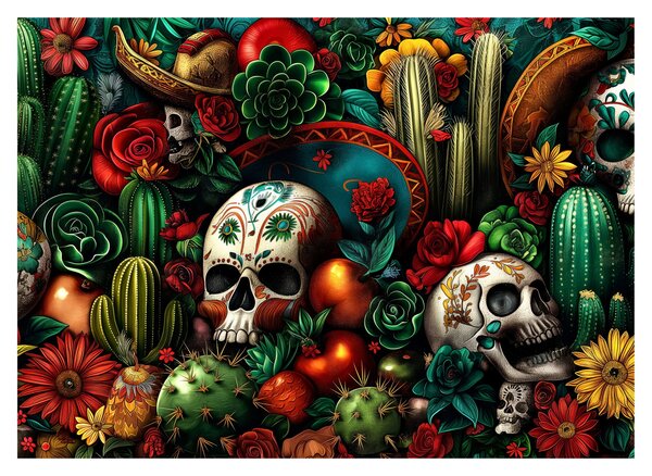 Sklenený obraz - Mexický koncept (70x50 cm)