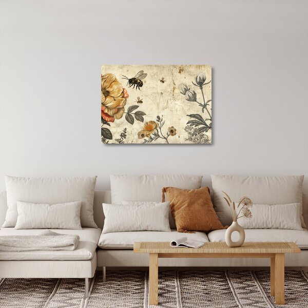 Sklenený obraz - Včelia lúka (70x50 cm)