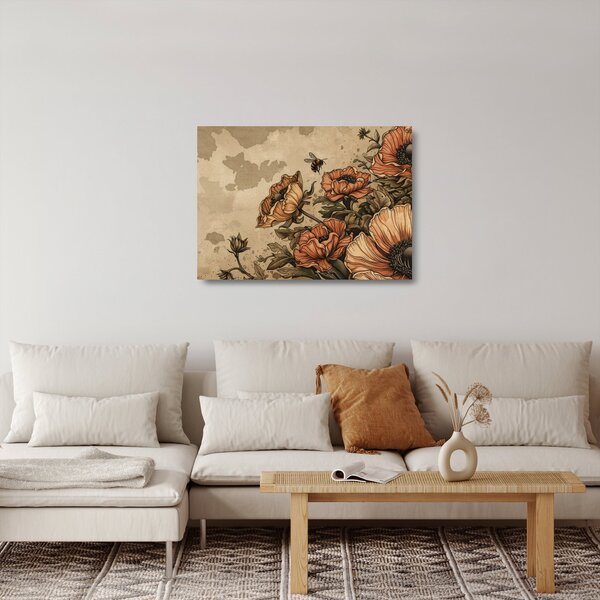 Sklenený obraz - Včelia lúka II. (70x50 cm)