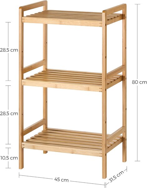 SONGMICS Kúpeľňový regál Lensa bambusový