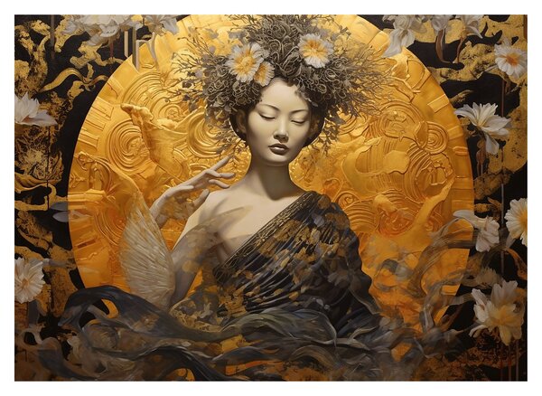 Sklenený obraz - Japonská dáma (70x50 cm)