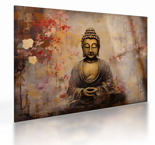 Sklenený obraz - Budha, maľba (70x50 cm)