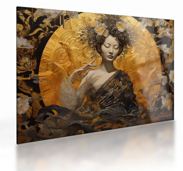 Sklenený obraz - Japonská dáma (70x50 cm)