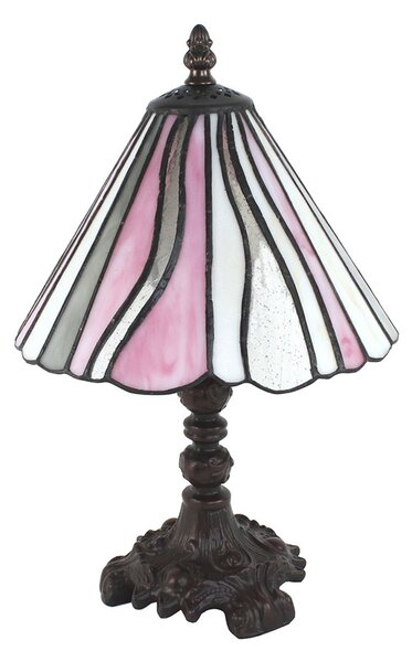 Béžovo-ružová stolná lampa Tiffany Tasia - Ø 20*34 cm E14/max 1*25W - Clayre & Eef