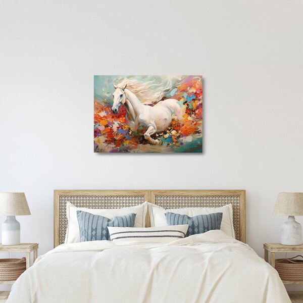 Sklenený obraz - Maľba koňa (70x50 cm)