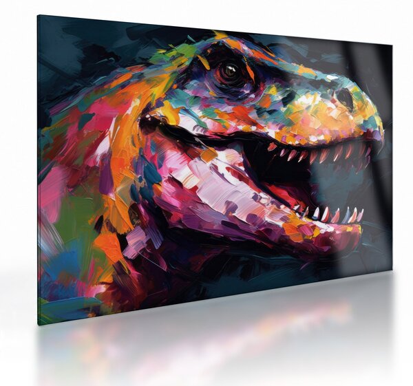 Sklenený obraz - Dinosaurus, maľba (70x50 cm)