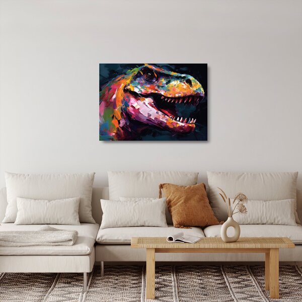 Sklenený obraz - Dinosaurus, maľba (70x50 cm)