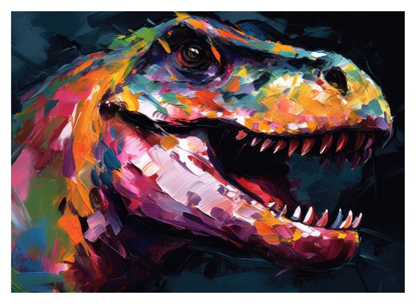 Sklenený obraz - Dinosaurus, maľba (70x50 cm)