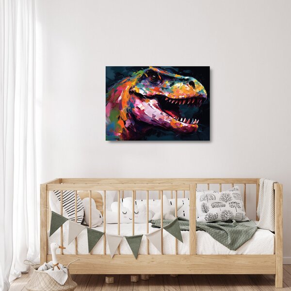 Sklenený obraz - Dinosaurus, maľba (70x50 cm)