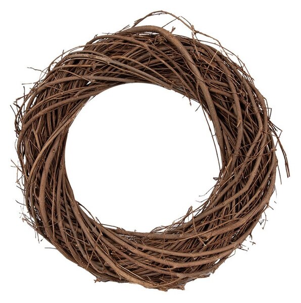 Prírodný hnedý prútený veniec Woodly XS - Ø 25*5 cm - Clayre & Eef