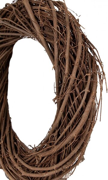 Prírodný hnedý prútený veniec Woodly XS - Ø 25*5 cm - Clayre & Eef