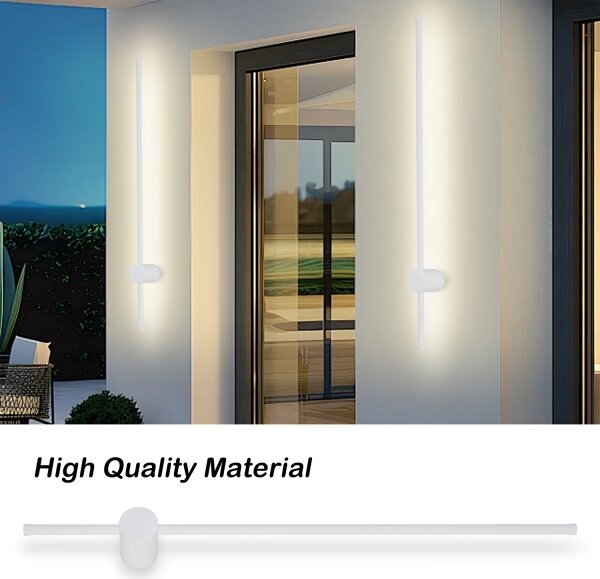Brilagi - LED vonkajšie nástenné svietidlo AURA, 20 W, 230 V, 3000 K, IP54, 97 cm, biela, CRI 90