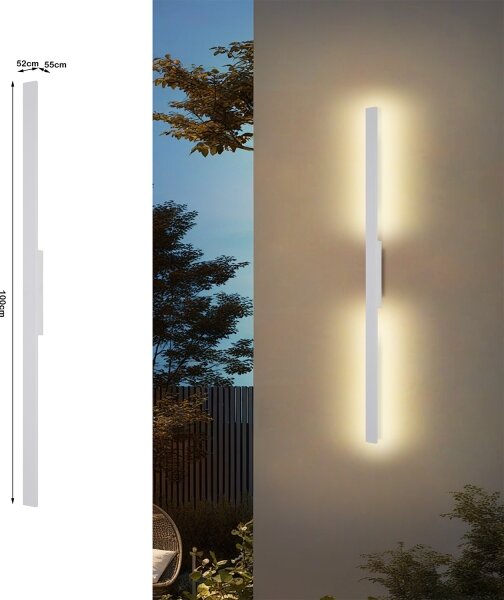 Brilagi - LED vonkajšie nástenné svietidlo LUNA LED/24W/230V 3000K IP65 100 cm biela CRI 90