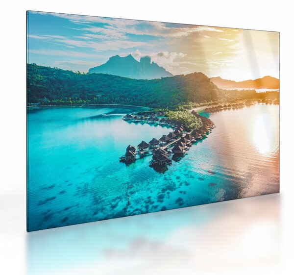 Sklenený obraz - Bora Bora (70x50 cm)
