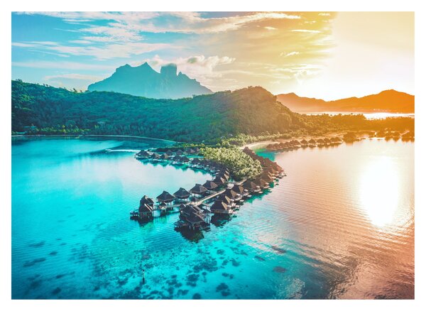 Sklenený obraz - Bora Bora (70x50 cm)