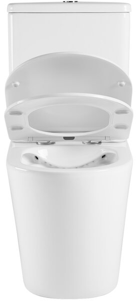 CERANO - WC kombi Carlito, Rimless - bezokrajové splachovanie + Slim/SoftClose sedátko - spodný/zadný odpad - biela lesklá - 61x36,5 cm