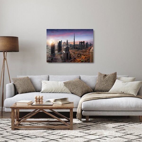 Sklenený obraz - Panorama Dubaja (70x50 cm)
