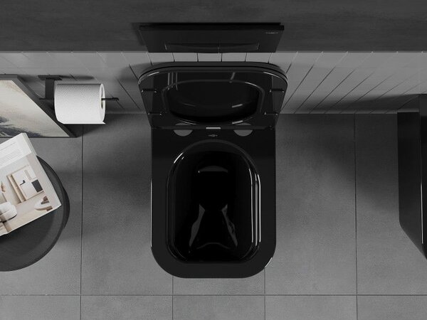 Mexen Teo WC misa Rimless s pomaly padajúcim doskom slim, duroplast, čierny lesk - 30854070