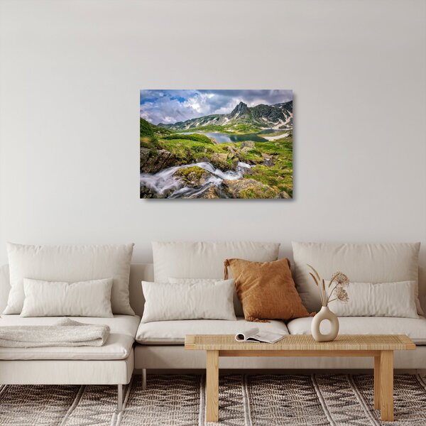 Sklenený obraz - Pohľad na horu Rila (70x50 cm)