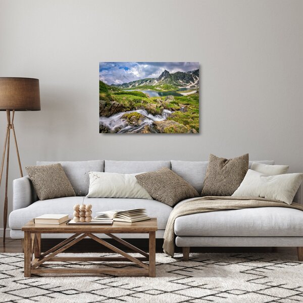 Sklenený obraz - Pohľad na horu Rila (70x50 cm)