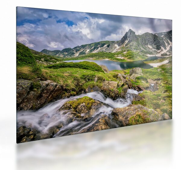 Sklenený obraz - Pohľad na horu Rila (70x50 cm)