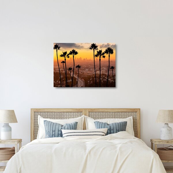 Sklenený obraz - Panorama Los Angeles (70x50 cm)