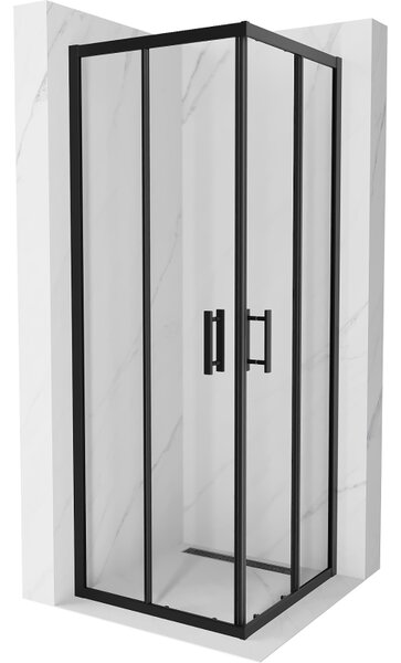 Mexen Rio štvorcový sprchový kút 70 x 70 cm, transparentný, čierny - 860-070-070-70-00