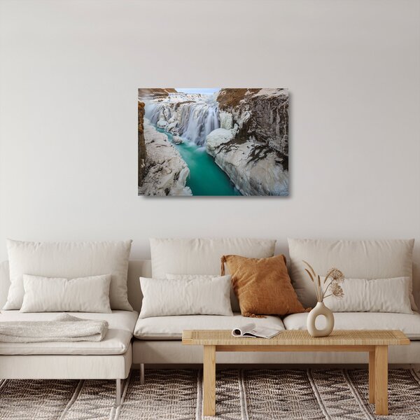 Sklenený obraz - Islandská príroda (70x50 cm)