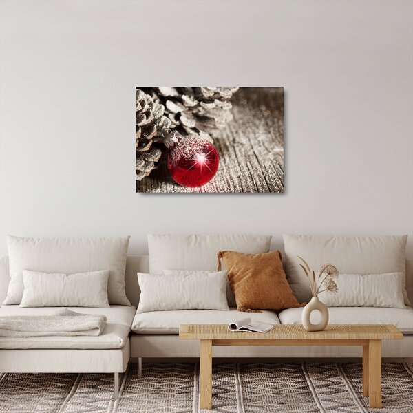 Sklenený obraz - Vianočné ozdoby (70x50 cm)