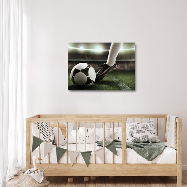 Sklenený obraz - Futbalová lopta (70x50 cm)