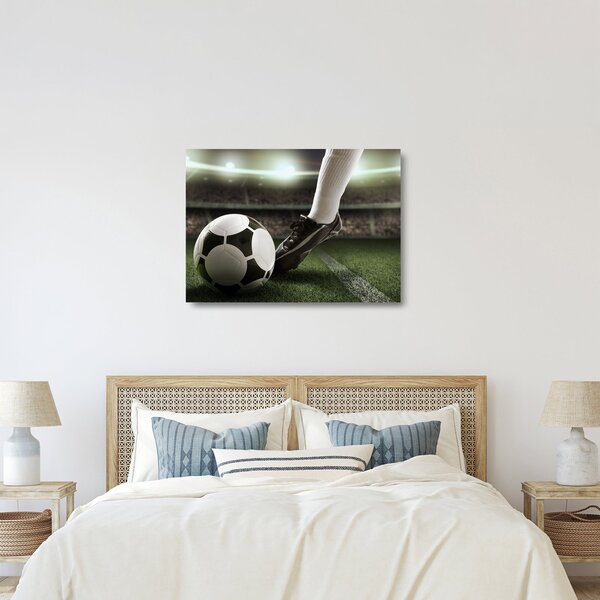 Sklenený obraz - Futbalová lopta (70x50 cm)